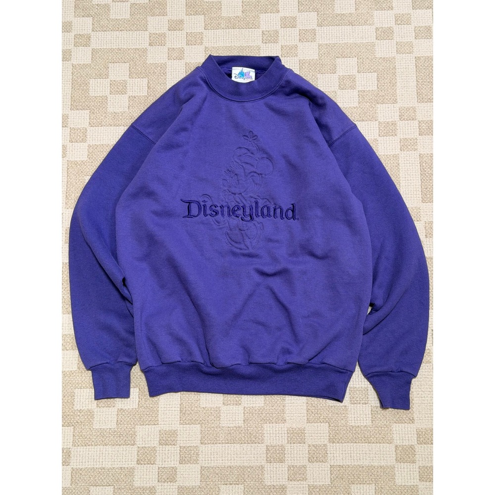 Disneyland Resort Purple Mickey Mouse Embossed Crewneck Sweatshirt Womens Small